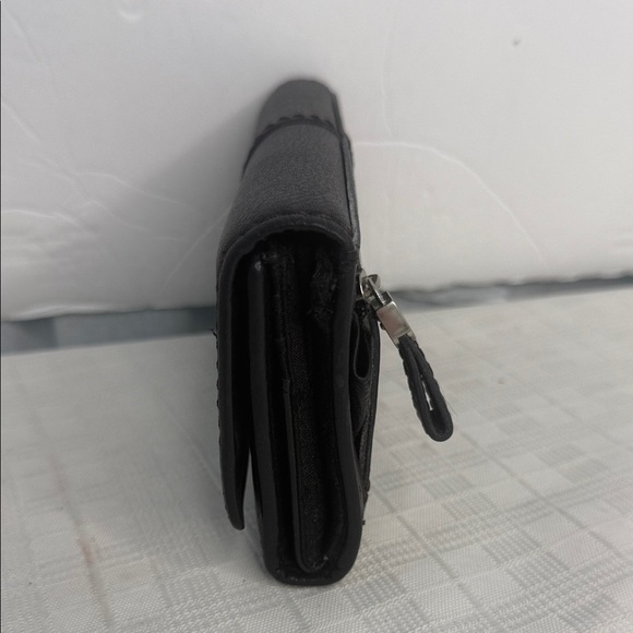 Fossil Black Pebble Leather Triple Compartments Bifold Clutch Wallet - Picture 2 of 8